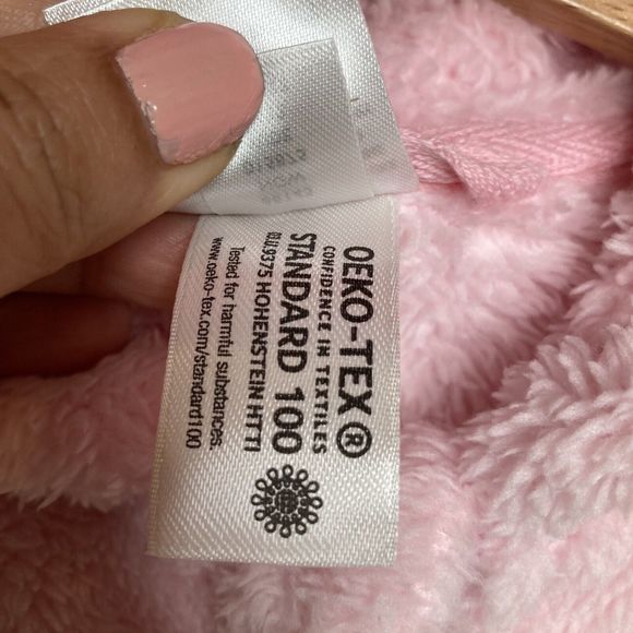 Hanna Andersson Size 2T 85 cm Baby Jacket In Marshmallow Coat Pink Hoodie - Picture 9 of 11